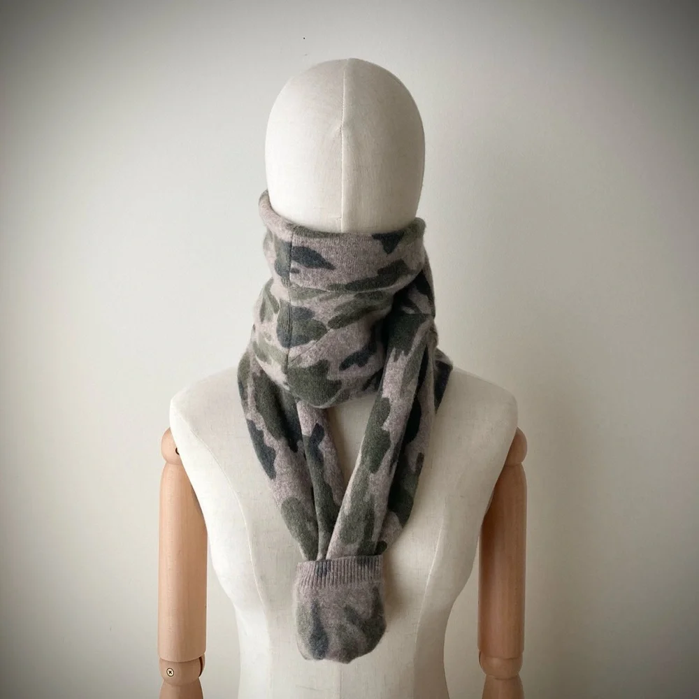 joodito 100% cashmere sweater wrap boro snake scarf camouflage neck warmer camo